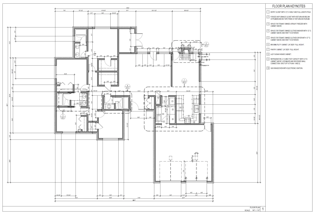 Residential floor plan — single-level with keynotes
