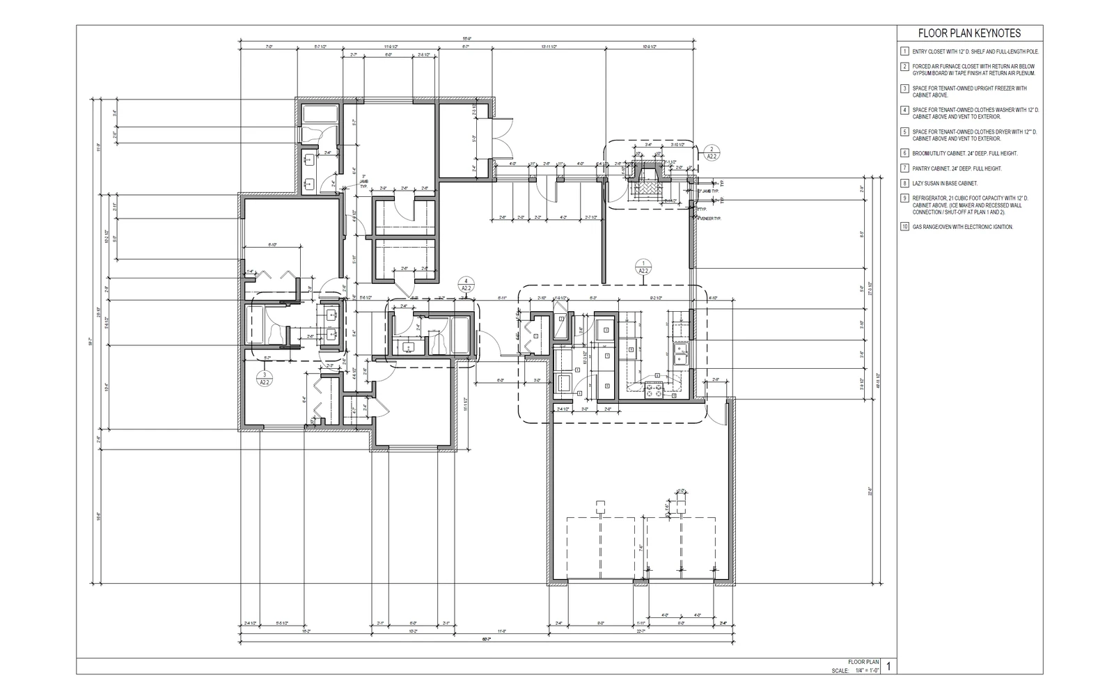 Floor plan drafting services in San Diego with full dimensions and annotations